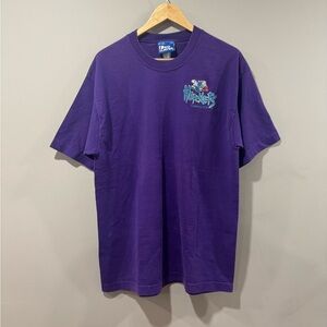 Charlotte Hornets Pro Player Purple Vintage 90s Embroidered T-Shirt